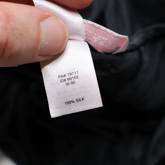 VTG Y2K Victorias Secret Black 100% Silk Cowl Neck Open Back Mini Slip Dress M - Picture 6 of 10